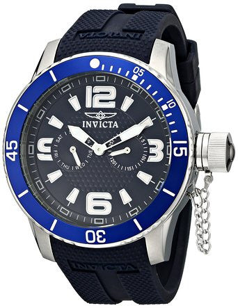Invicta Men's 1791 Specialty Navy Blue Textured Dial Navy Blue Silicon Watch