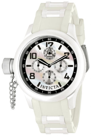 Invicta Women's 1819 Russian Diver Quinotaur White Ceramic Case Multifunction Polyurethane Watch
