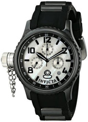 Invicta Women's 1820 Russian Diver White Mother-Of-Pearl Dial Black Polyurethane Watch