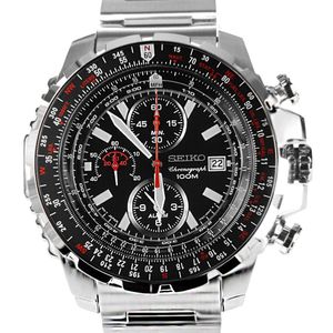 Seiko Men's SNAD05 Flight Computer -Tone Black Watch