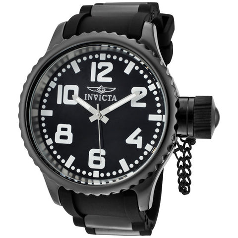 Invicta Men's 1936 Russian Diver Black Dial Black Polyurethane Watch