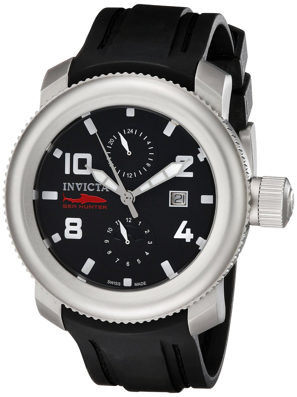 Invicta Men's 1983 Russian Diver Sea Hunter Black Dial Black Polyurethane Watch