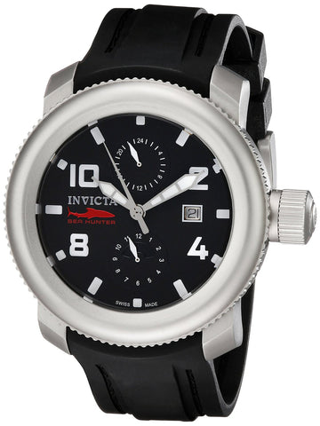 Invicta Men's 1983 Russian Diver Sea Hunter Black Dial Black Polyurethane Watch