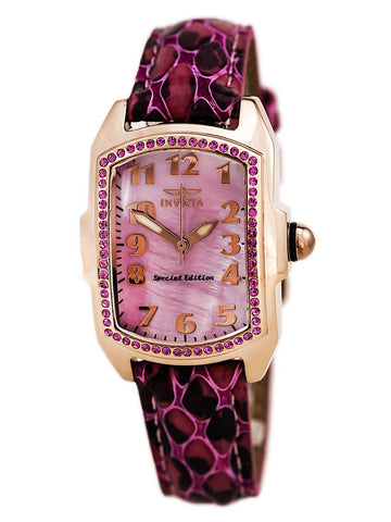 Invicta Women's 10210 Lupah Pink Mother-Of-Pearl Dial Pink Leather Watch