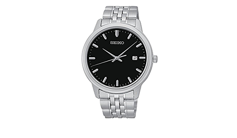 Seiko Men's SUR093 Stainless Steel Bracelet Black Dial Watch