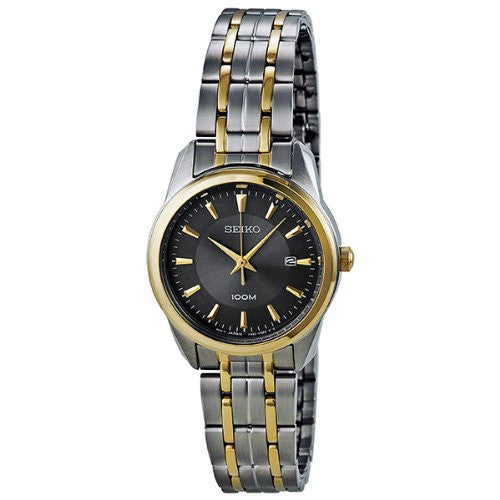 Seiko Women's SXDE70 Black Dial Two-tone Stainless Steel Watch