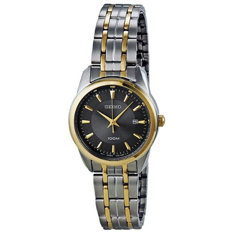 Seiko Women's SXDE70 Black Dial Two-tone Stainless Steel Watch