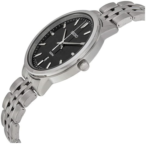 Seiko Men's SUR031 Black Dial Stainless Steel Watch