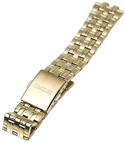 Seiko Men's SNE030 Solar Gold Stainless Steel White Dial Watch