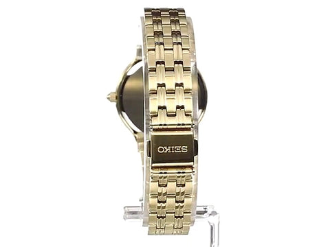 Seiko Women's SUT018 White Dial Gold-Tone Stainless Steel Watch