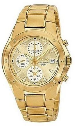 Seiko Men's SND586 Gold Plated Chronograph Watch