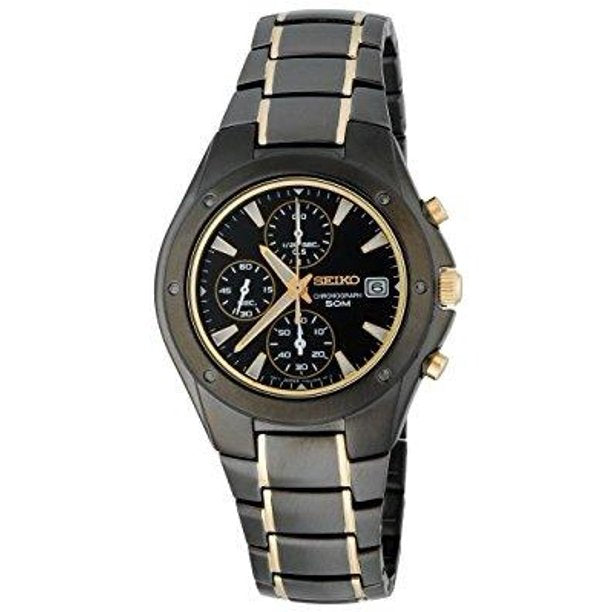 Seiko Men's SND641 Titanium Chronograph With Gold-Tone Accented Watch