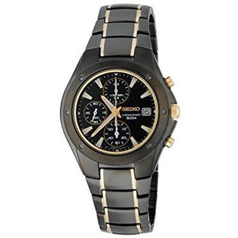 Seiko Men's SND641 Titanium Chronograph With Gold-Tone Accented Watch