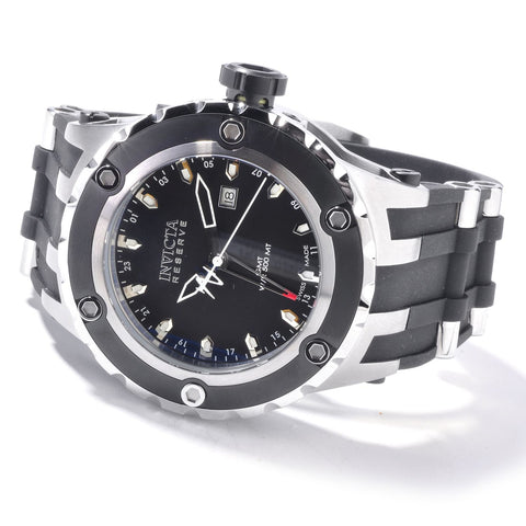 Invicta Men's 6177 Reserve Collection GMT Stainless Steel Black Rubber Watch