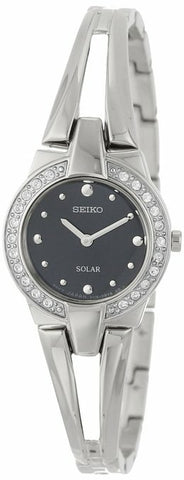 Seiko Women's SUP205 Classic Black Dial Stainless Steel Solar Watch