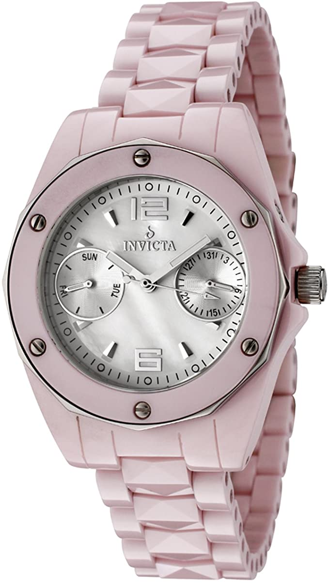Invicta Women's 0299 Ceramics Mother Of Pearl Dial Pink Ceramic Watch
