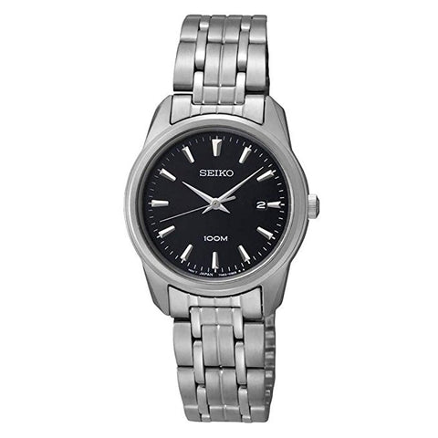 Seiko Women's SXDE65 Black Dial Stainless Steel Watch