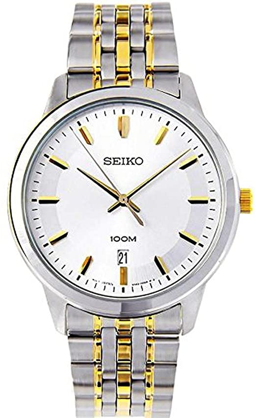 Seiko Men's SUR033 Two-Tone Stainless Steel Bracelet & Case Hardlex Watch