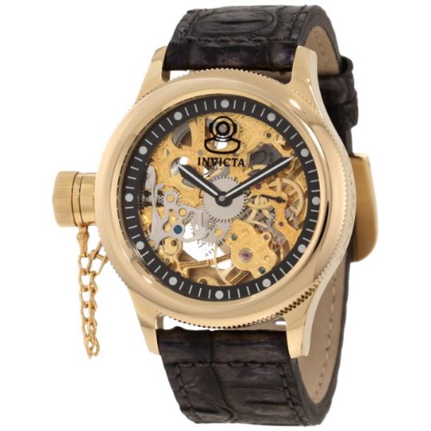 Invicta Men's 10364 Russian Diver Lefty Mechanical Gold-Tone Skeleton Dial Watch