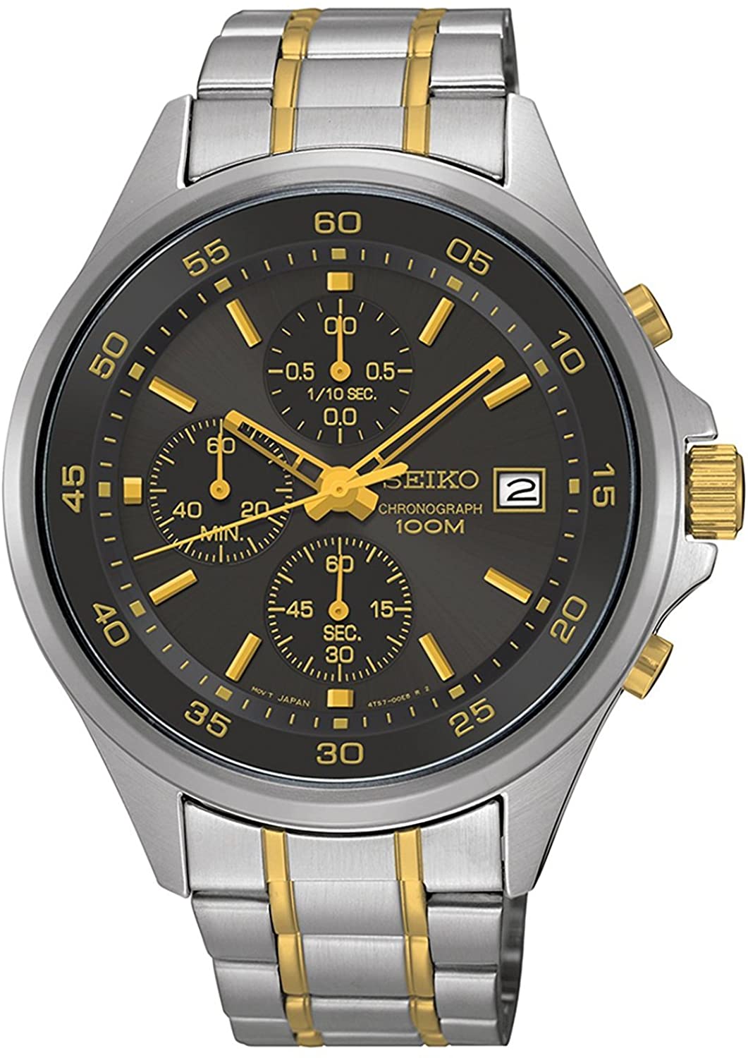 Seiko Men's SKS481 Quartz Chronograph Silver Stainless Steel Watch
