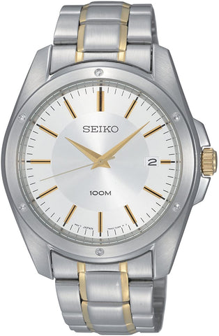 Seiko Men's SGEF83 Silver and White Dial Two-tone Bracelet Watch