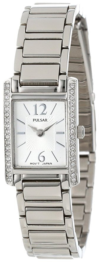 Pulsar Women's PEGC51 Crystal Accented Dress Silver-Tone Stainless Ste –  Exact Time Corp