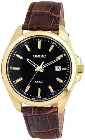 Seiko Men's SUR078 Dress Quartz Leather Band Watch