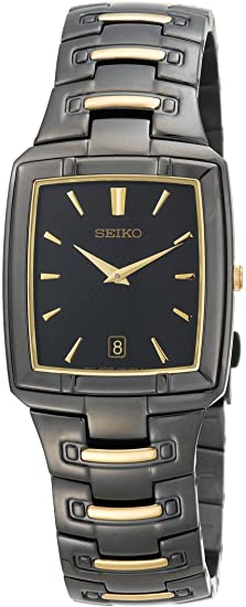 Seiko Men's SKP231 Dress Black Ion Watch