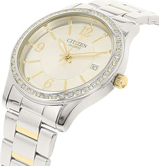 Citizen Women's EV0044-58A Two Tone Silver Swarovski Accented Quartz Watch