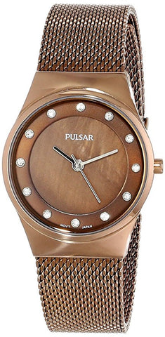 Pulsar Women's PH8055 Analog Display Japanese Quartz Brown Watch