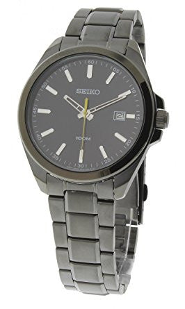 Seiko Men's SUR073 Black Ion Stainless Steel Black Dial Watch