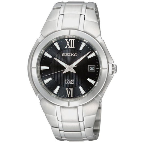 Seiko Men's SNE087 Two Tone Stainless Steel Analog with Black Dial Watch