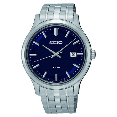 Seiko Men's SUR143 Blue Dial Stainless Steel Quartz Watch