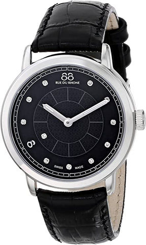 88 Rue du Rhone Women's 87WA120020 Analog Display Swiss Quartz Black Watch