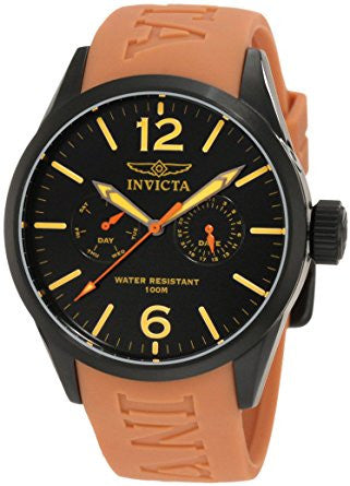 Invicta Men's 1738 I-Force Black Dial Tan Polyurethane Watch