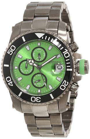 Invicta Men's 11227 Pro Diver Chronograph Green Dial Gunmetal Stainless Steel Watch