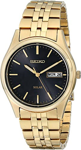 Seiko Men's SNE044 Stainless Steel Solar Gold Color Watch