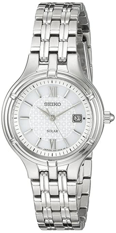 Seiko Women's SUT217 Solar Silver Dial Stainless Steel Ladies Watch