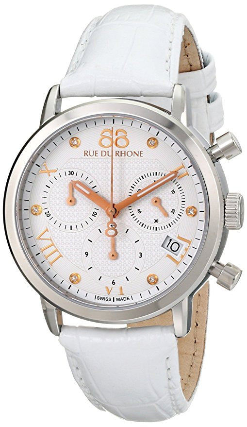 88 Rue du Rhone Women's 87WA130003 Analog Display Swiss Quartz White Watch