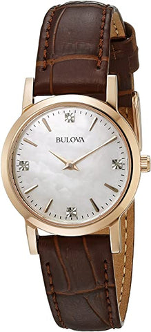 Bulova Women's 97P105 Diamond Gallery Analog Display Japanese Quartz Brown Watch
