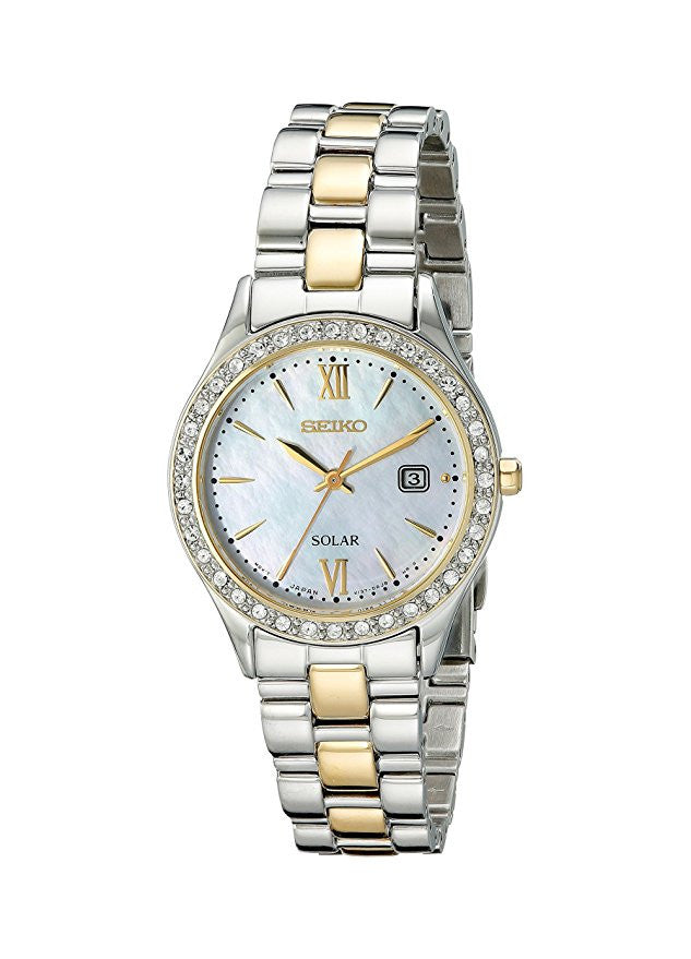 Seiko Women's SUT074 Dress Two-Tone Stainless Steel Swarovski Crystal-Accented Solar Watch