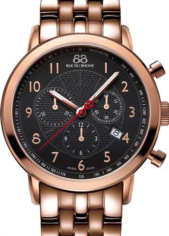 88 Rue du Rhone Men's 87WA120049 Analog Display Swiss Quartz Rose Gold Watch