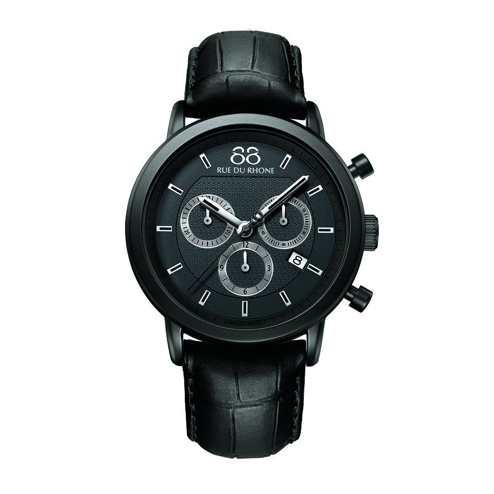 88 Rue du Rhone Men's 87WA130017 Analog Display Swiss Quartz Black Watch