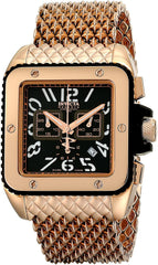 Invicta Men's 1694 "Cuadro" 18k Rose Gold Ion-Plated with Mesh Bracelet Watch