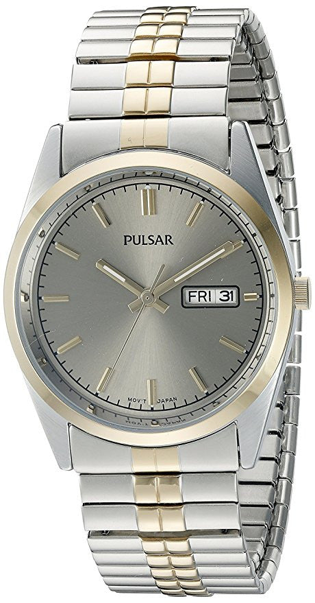 Pulsar Men's PXF308 Expansion Band Analog Display Japanese Quartz Two Tone Watch