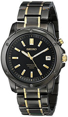 Seiko Men's SNQ045 Perpetual Calendar Black Ion Dress Watch