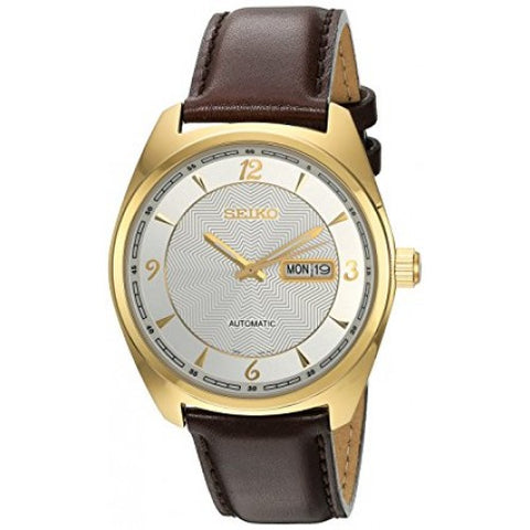 Seiko Men's SNKN70 'Recraft Series' Japanese Brown Leather Automatic Dress Watch