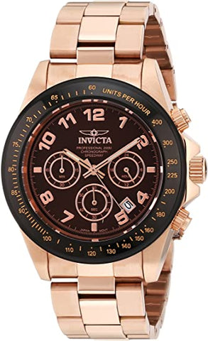Invicta Men's 10706 Speedway Chronograph Brown Dial 18k Rose Gold Ion-Plated Stainless Steel Watch