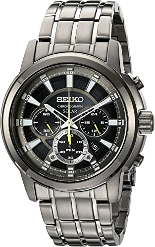 Seiko Men's SSC391 Solar Chrono Analog Japanese Quartz Gray Display Watch