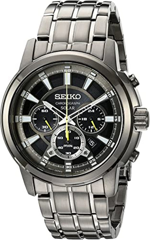 Seiko Men's SSC391 Solar Chrono Analog Japanese Quartz Gray Display Watch